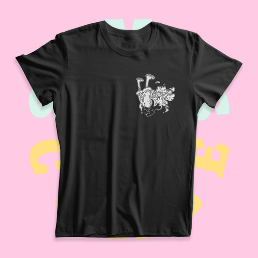 Polera Negra One Piece - Luffy Gear 5 Versión Minimalista